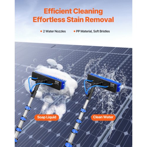 Water Fed Pole Kit 24FT Solar Panel Cleaning Pole with Extendable Handle