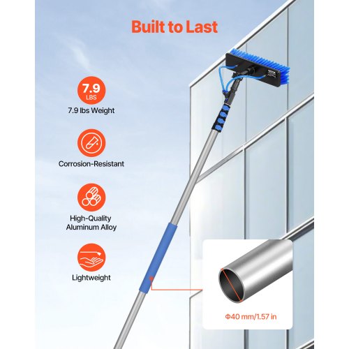 Water Fed Pole Kit 24FT Solar Panel Cleaning Pole with Extendable Handle