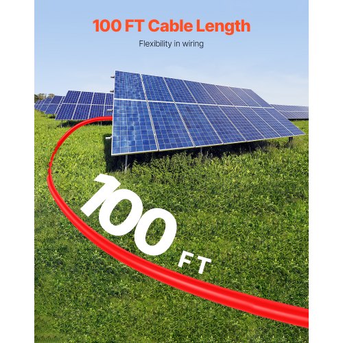 100FT Solar Panel Extension Cable 10AWG Solar Extension Cable Wire with Female