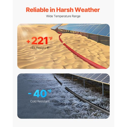 100FT Solar Panel Extension Cable 10AWG Solar Extension Cable Wire with Female