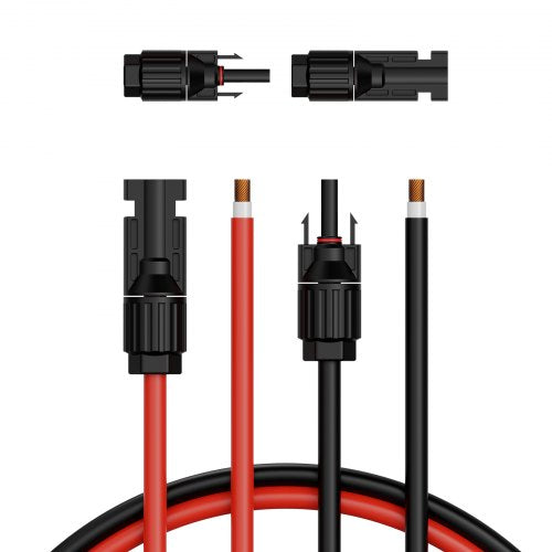 50FT Solar Panel Extension Cable 10AWG Solar Extension Cable Wire with Female