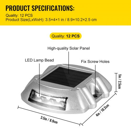 Solar Pathway Lights 12Pack White Includes Screws Weatherproof Outdoor