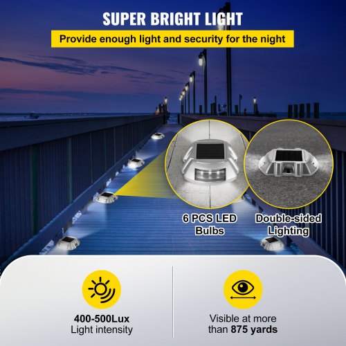 Driveway Lights 16Pack Solar Driveway Lights Bright White with Screw Solar