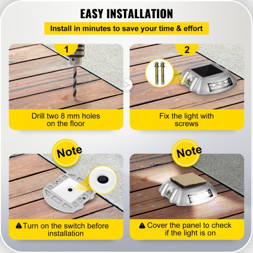 Driveway Lights 16Pack Solar Driveway Lights Bright White with Screw Solar