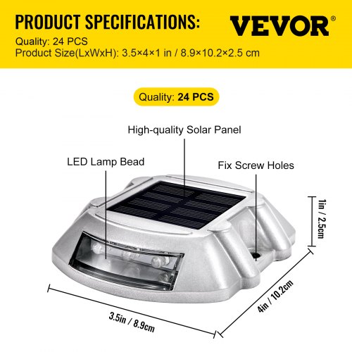 Driveway Lights 24Pack Solar Driveway Lights Bright White with Screw Solar