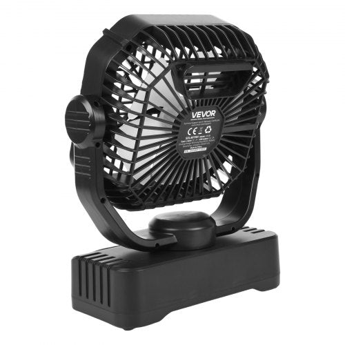 10400mAh Solar fan Camping Fan with Solar Panel LED Lantern 7W 8 Inch