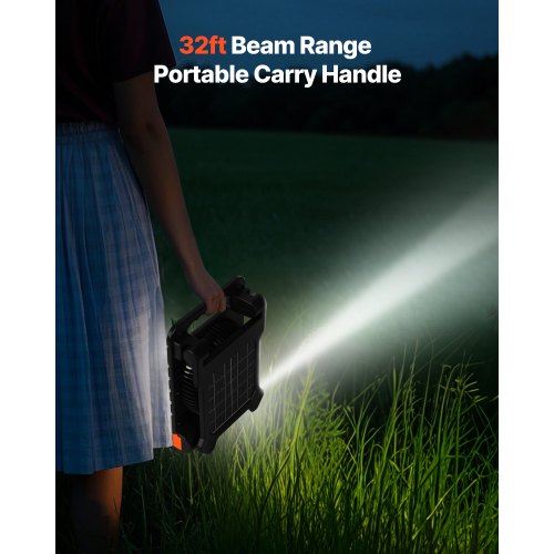 10000mAh Rechargeable Solar Fan with LED Lantern 7 inch Portable Fan