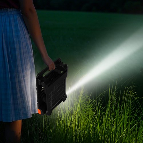 10000mAh Rechargeable Solar Fan with LED Lantern 7 inch Portable Fan