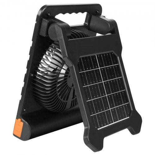 10000mAh Rechargeable Solar Fan with LED Lantern 7 inch Portable Fan