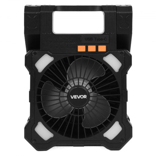 20000mAh Rechargeable Solar Fan with LED Lantern 8 inch Portable Fan