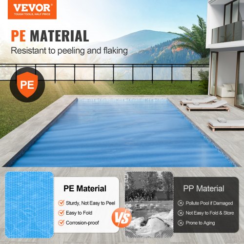 Solar Pool Cover 36 x 18 ft Rectangle Solar Blanket for Pools Inground