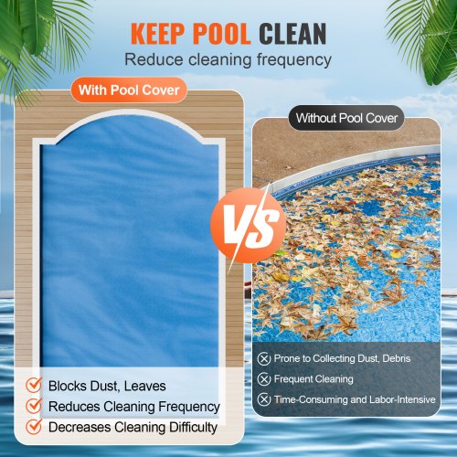 Solar Pool Cover 36 x 18 ft Rectangle Solar Blanket for Pools Inground
