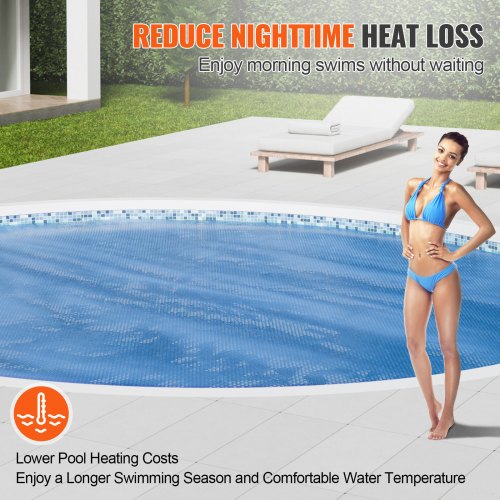 Solar Pool Cover 10 ft Round Solar Blanket for Pools Inground Above