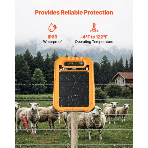 Solar Fence Charger3J 8 kV Solar Powered Fence Charger 186 Miles