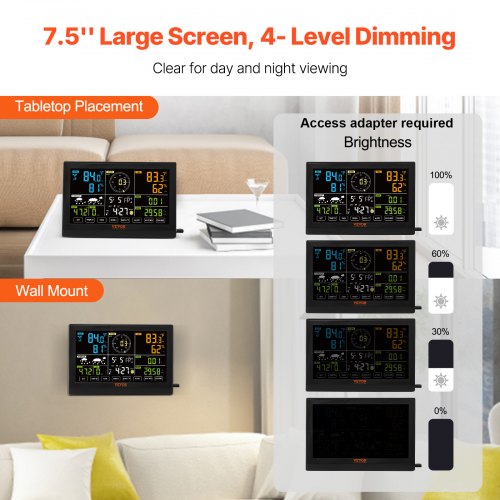 7in1 Wireless Weather Station 75 in Color Display Digital Weather