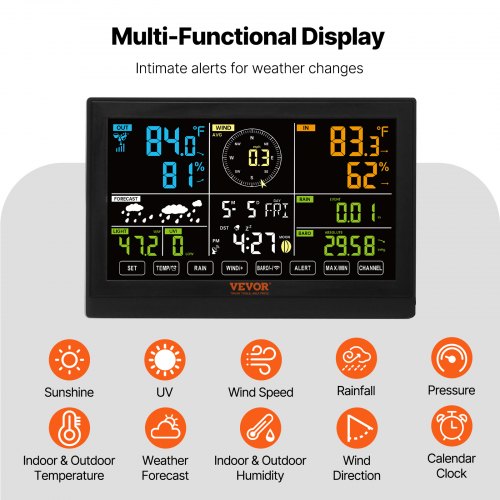 7in1 Wireless Weather Station 75 in Color Display Digital Weather