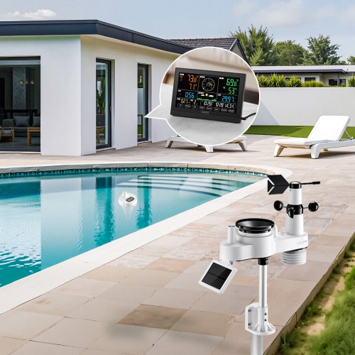 7in1 WiFi Weather Station with APP 75 in Display Wireless Solar