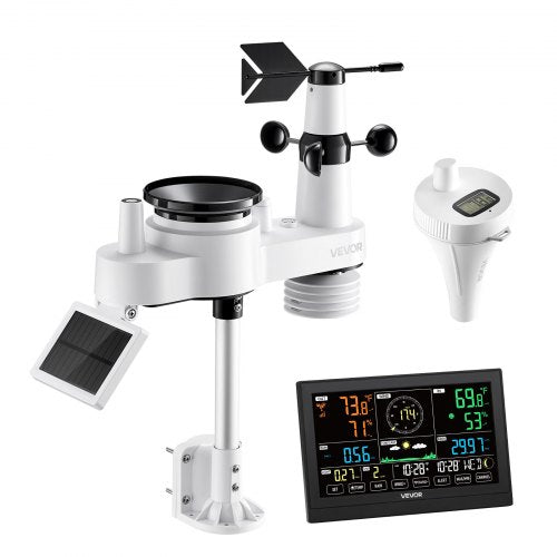 7in1 WiFi Weather Station with APP 75 in Display Wireless Solar