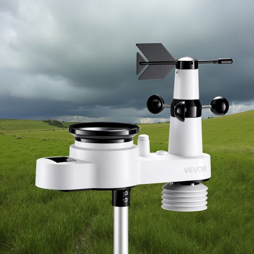 5in1 Wireless Weather Station 7.5Inch VA Display Solar Powered Outdoor