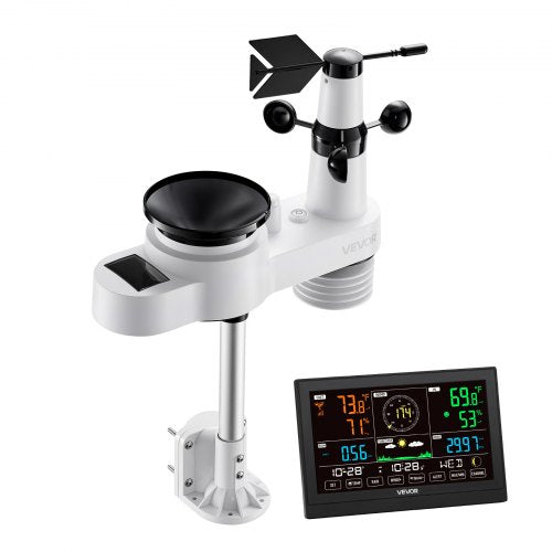 5in1 Wireless Weather Station 7.5Inch VA Display Solar Powered Outdoor
