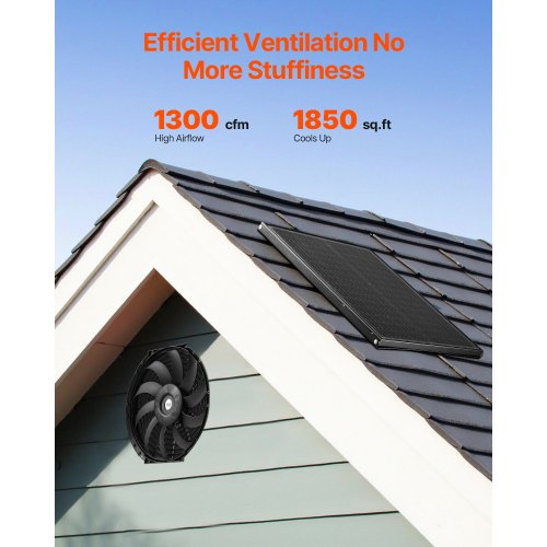 Gable Mount Fan 12 Inch Solar Power Attic Exhaust Fan with Adjustable