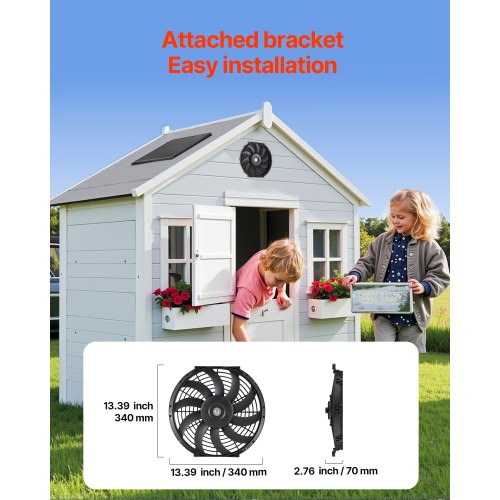 Gable Mount Fan 12 Inch Solar Power Attic Exhaust Fan with Adjustable