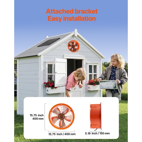 Gable Mount Fan 14 Inch Solar Power Attic Exhaust Fan with Adjustable