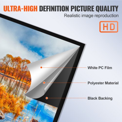 120 169 Projector Screen Fixed Frame 4K HDTV Movie Theater 3D – 6L