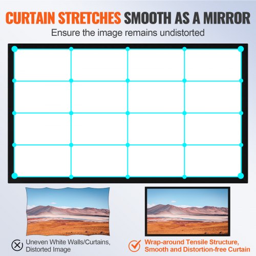 120 169 Projector Screen Fixed Frame 4K HDTV Movie Theater 3D – 6L