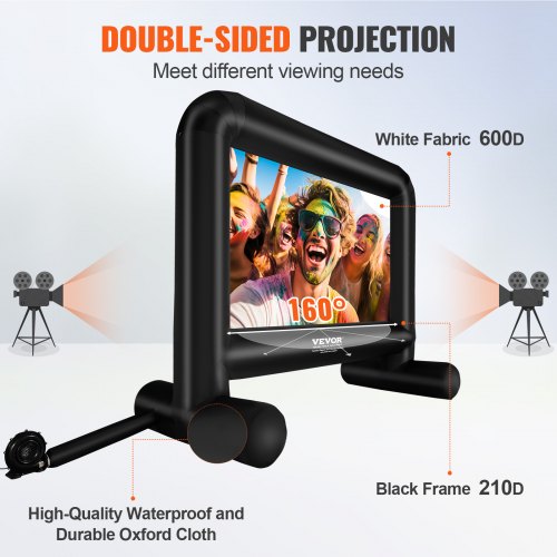 Inflatable Movie Screen 16 FT192inch Inflatable Projector Screen for Outside
