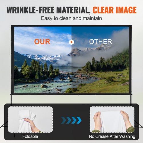Projector Screen with Stand 120 inch 169 4K 1080 HD Outdoor Movie Screen