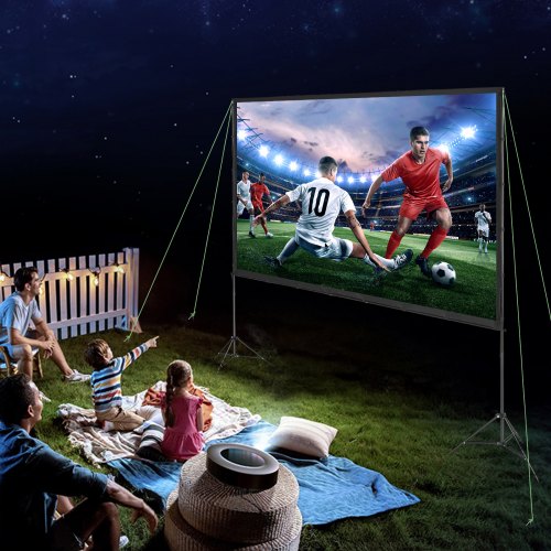 Projector Screen with Stand 120 inch 169 4K 1080 HD Outdoor Movie Screen