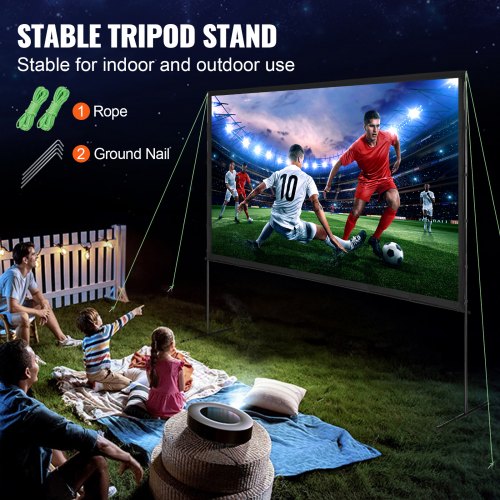 Projector Screen with Stand 120 inch 169 4K 1080 HD Outdoor Movie Screen