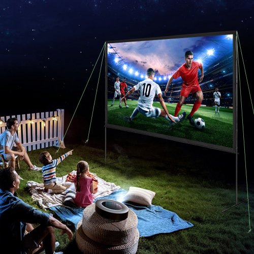 Projector Screen with Stand 120 inch 169 4K 1080 HD Outdoor Movie Screen