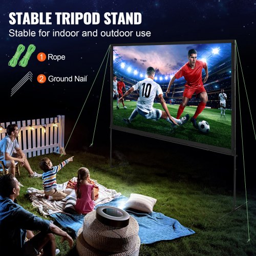 Projector Screen with Stand 100 inch 169 4K 1080 HD Outdoor Movie Screen