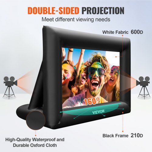 Inflatable Movie Screen 24FT Inflatable Projector Screen for outside with 360W