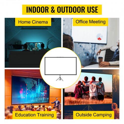 Tripod Projector Screen with Stand 100inch 169 4K HD Projection Screen