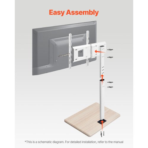 Rolling TV Stand Mobile TV Cart for 3270 Inch Screens 25° LeftRight