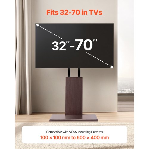 Universal TV Stand Table Top TV Stand for 3270 inch Screens Swivel and Height