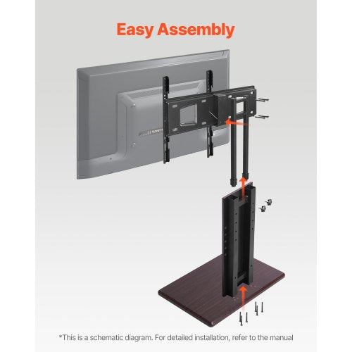 Universal TV Stand Table Top TV Stand for 3270 inch Screens Swivel and Height