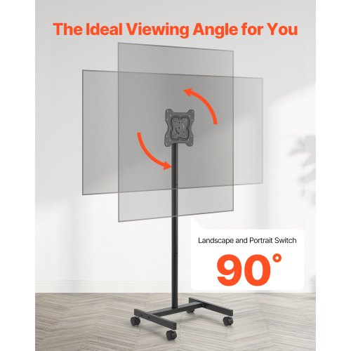 Rolling TV Stand Mobile TV Cart for 1755 Inch Screens Portrait to Landscape