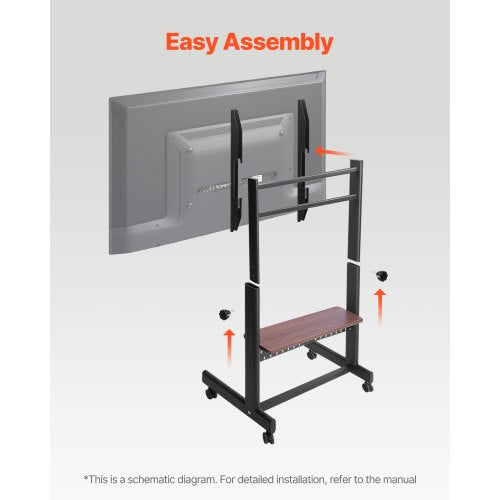 Rolling TV Stand Mobile TV Cart for 55100 Inch Screens Height Adjustable