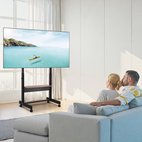 Rolling TV Stand Mobile TV Cart for 55100 Inch Screens Height Adjustable