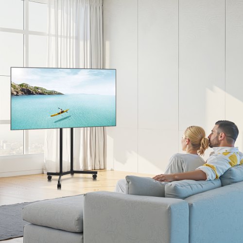 Rolling TV Stand Mobile TV Cart for 3265 Inch Screens Height Adjustable