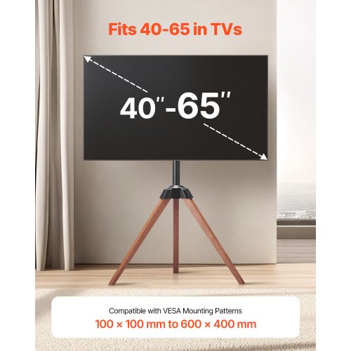 Tripod Easel TV Stand for 40-65 inch Flat Screen Curved TVs Up to 99 lbs