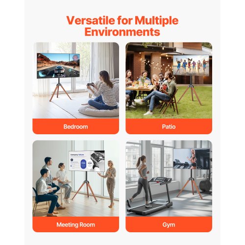 Tripod Easel TV Stand for 40-65 inch Flat Screen Curved TVs Up to 99 lbs