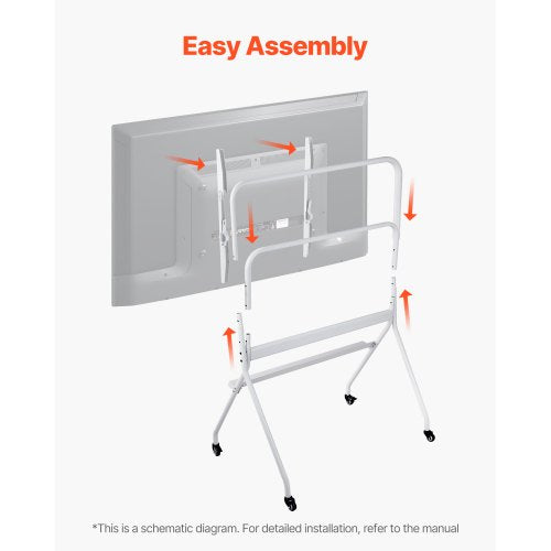 Rolling TV Stand Mobile TV Cart for 35100 Inch LEDLCDOLED FlatCurved