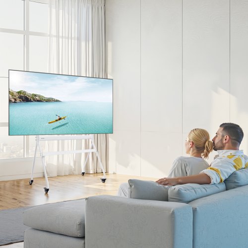 Rolling TV Stand Mobile TV Cart for 35100 Inch LEDLCDOLED FlatCurved