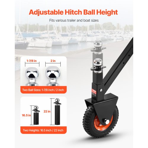 Trailer Dolly 300lbs Tongue Weight Capacity 16.5 inch and 22 inch Height
