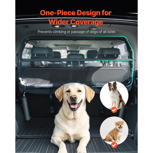 Dog Car Barrier 46 Wide Car Divider for Cargo Area Vehicle Pet Barrier